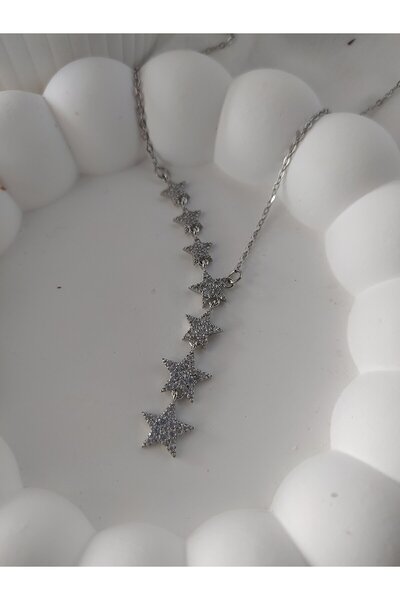Genel Markalar Yıldızlı Taşlı Çelik Kolye