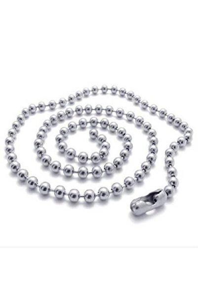 Market66 Gerçek Paslanmaz Çelik Top Boncuk Zincir 2mm 70cm Orta Boy Ince Koly...