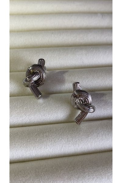 Muse Sister Steel Knot Detailed Earrings