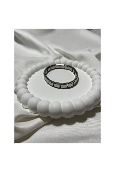 Cliara Jewelry Nomine Çelik İtalyan Charm Esnek Bileklik Silver Renkli Bileklik