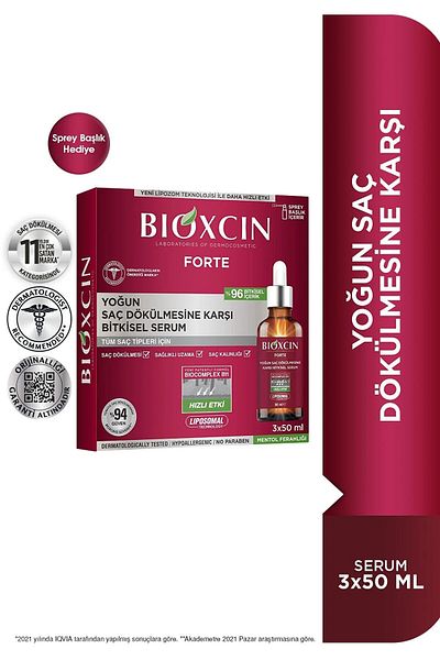 Bioxcin 3 X 50 Ml Liposome Technology - Forte Intensive Anti-Hair Loss Herbal Hair Serum