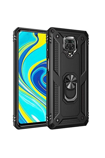 Teleplus Xiaomi Redmi Note 9 Pro Kılıf Tank Koruma Vega Standlı Yüzüklü Mıkna...