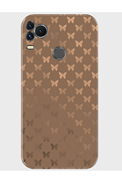 omix X400 Kılıf Desenli Baskılı Silikon - brownflower