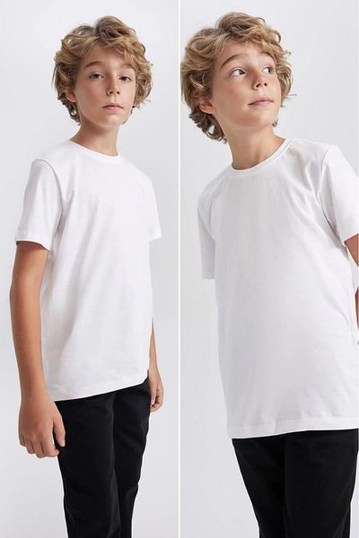 Volkyden 2 bucăți bumbac mărime întreagă de bază fete băieți unisex copii tricou 4-16 ani
