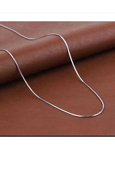 ESJ Paslanmaz Çelik Italyan Ezme Ince Zincir Unisex Kolye Silver 2 Mm 55 Cm