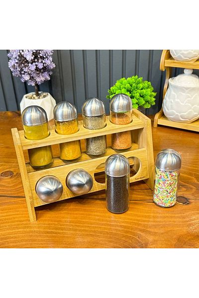 MORLİNA Bambum Despacito 8-Piece Spice Bowl with Stand
