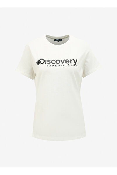 Discovery Expedition Kırık Beyaz Kadın Bisiklet Yaka T-Shirt D4SL-TST3053