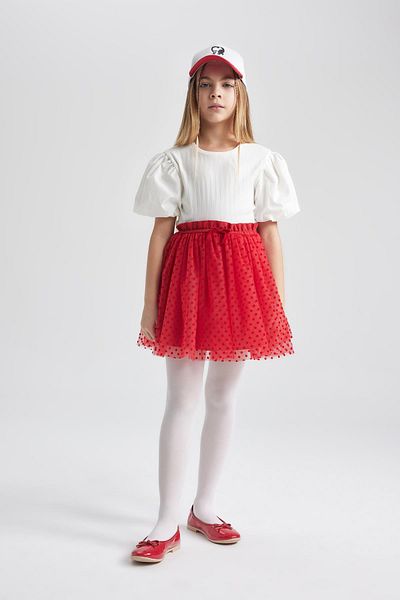 DeFacto Mädchen Stretch Taillenrock Rot Tüll Rot B6929a824sm