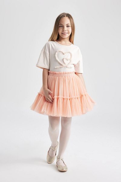 DeFacto Mädchen 23. April Kindertag Tüllrock mit dehnbarer Taille B6928a824sm