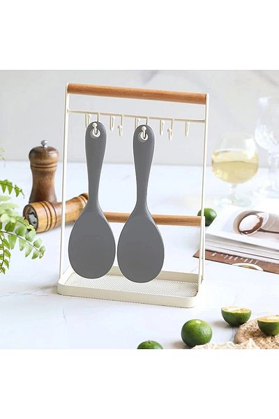CEPHOME Ivory silicone wide rice spoon (22.5cm) gray