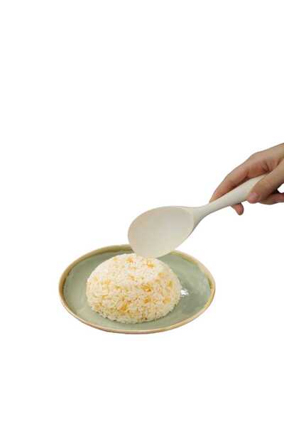 CEPHOME Ivory silicone wide rice spoon (22.5cm) white