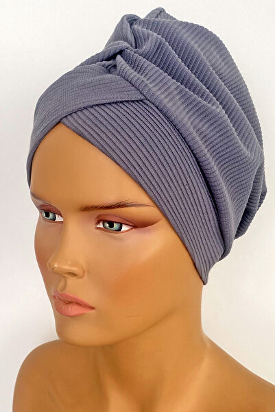 Vera Σκούρο γκρι Hijab Bonnet Hijab - Έτοιμο, Σταυρωτό, Πλεκτό Ύφασμα
