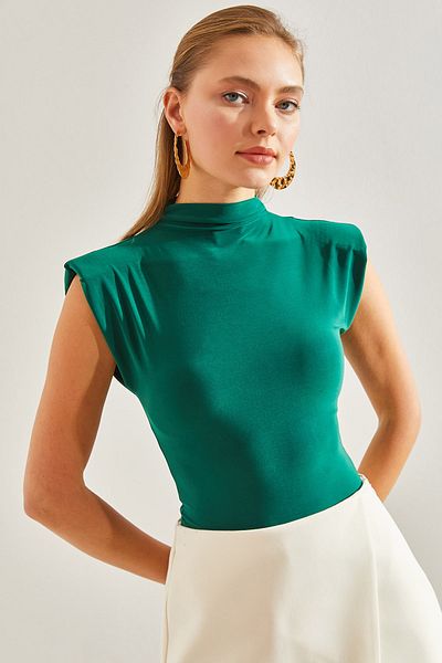 Bianco Lucci Γυναικεία μπλούζα Basic Shoulder Padded