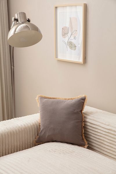 Ottoson COLECȚIA EVOTTO HOME - Manecă cu franjuri gri de o singură culoare 43x43