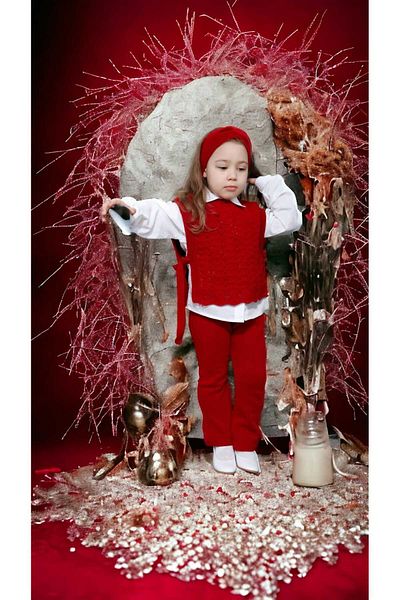 Meriç bebe Girl's 3-Piece Knitwear Set with Hair Band, Trousers, Open Sides and Tie Detail, Openwork Knitted Sweaters