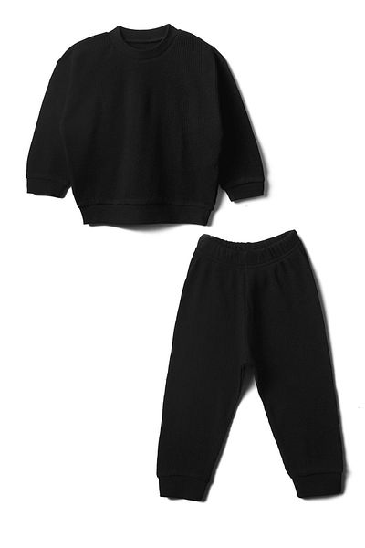 morshey Seersucker Textured Kids Tracksuit Set