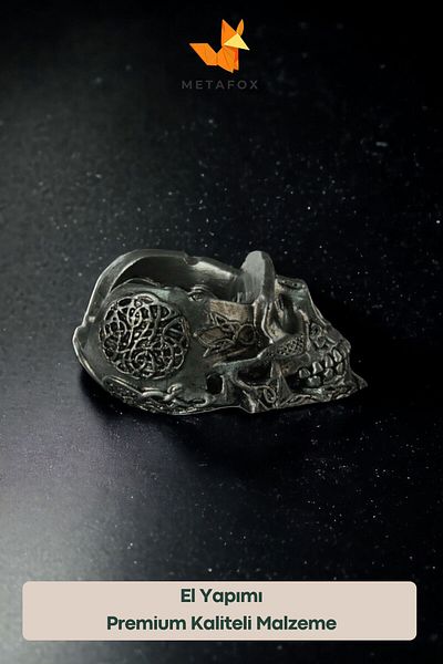 METAFOX Ashtray Ash Tray Cigarette Ashtray Silver Antique 2 Pieces Model 8