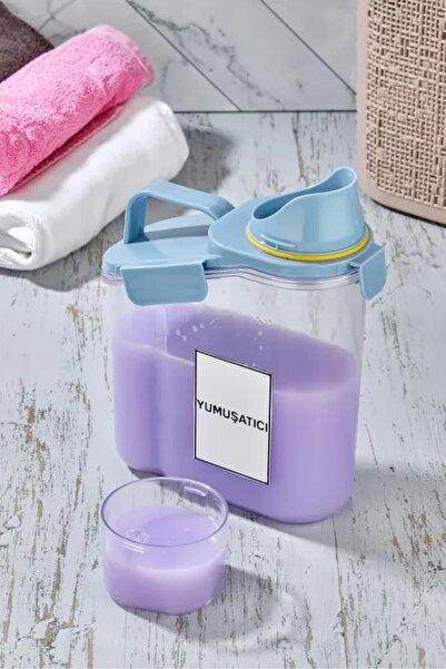 Genel Markalar 2'LI Set Sıvı Toz Deterjan Saklama Kabı Banyo Organizer Çok Amaçlı Saklama Kutusu 2 Lt
