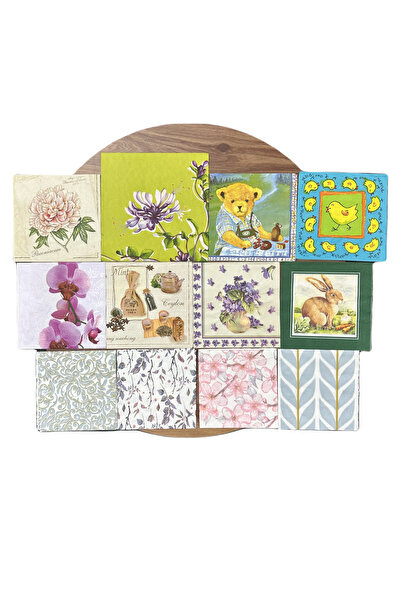 PeçeteAtölyesi مجموعة مناديل ديكوباج 12 قطعة