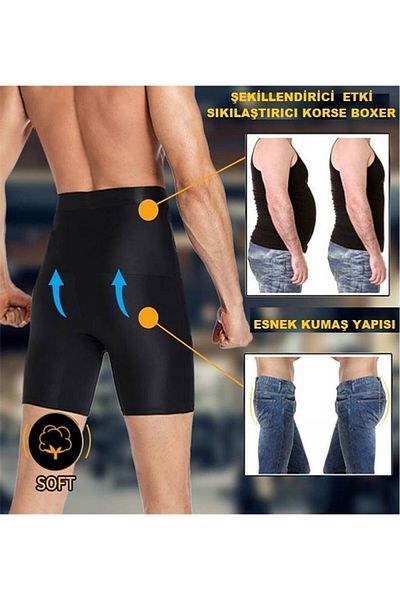miresa Men's High Waist Corset Boxers for Waist and Hip Recovery