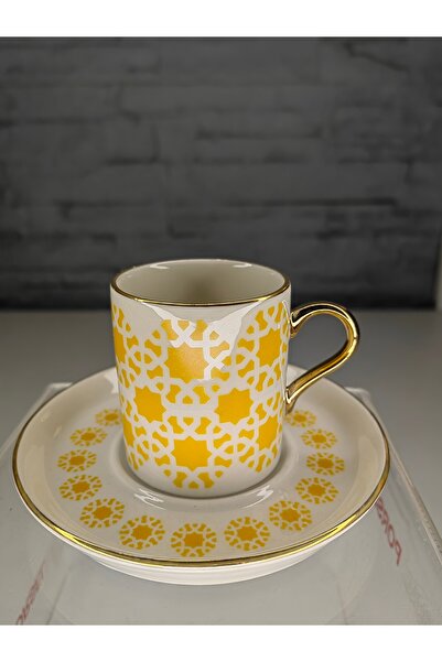 ALANYA HOME DECOR LUXURIOUS GOLD COFFEE CUP SET 12 PRC FOR 6 PERSONS LÜKS KAH...