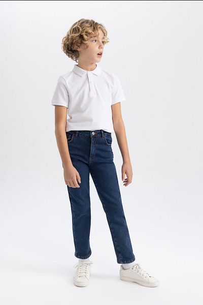 DeFacto Boy's Fleece Lined Straight Leg Jeans Pants Y0835A623Au