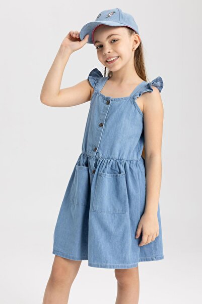 DeFacto Κοριτσίστικο Αμάνικο τζιν Φόρεμα Relax Fit X9991a622sm