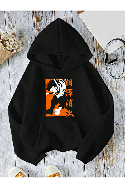 donamod Crna unisex majica sa dizajnom borca iz anime filma Sa kapuljačom