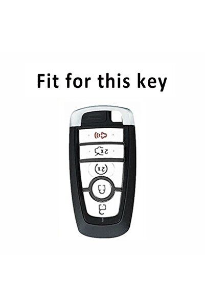 AYCANSTORE Carcasa Tpu pentru chei Ford cu 5 BUTOANE (gri antracit metalic)