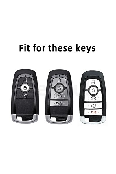 AYCANSTORE Husă Tpu pentru chei Ford cu 4 BUTOANE (gri antracit metalic)