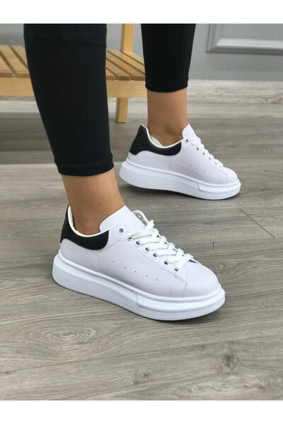 StyleArt Alexander Beyaz Siyah Kalın Taban Sneaker Spor Ayakkabı