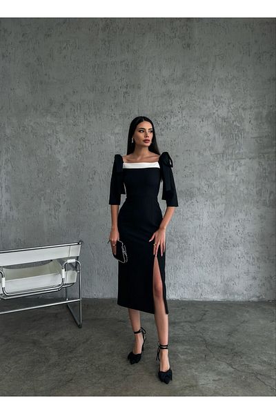 GİZONLY Straight Long Dress with Line Detail