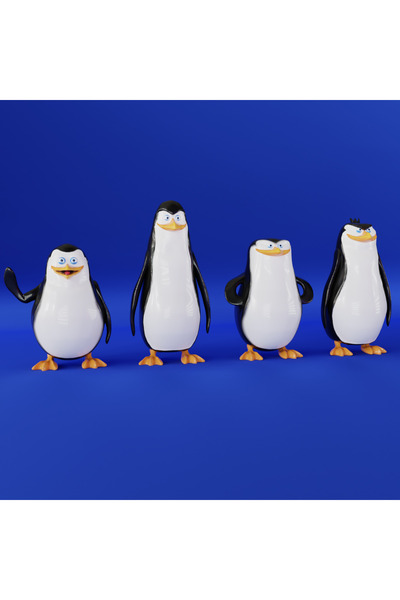 Lineex Art Madagaskar Penguenleri Figür (EN BÜYÜK PENGUEN 10CM'DİR)