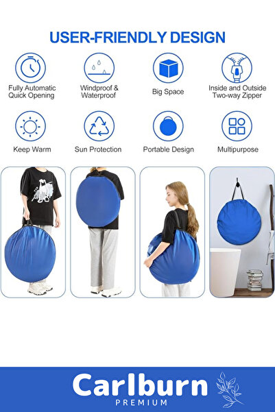 Carlburn Premium Pencereli Fermuarlı Kamp Deniz Duş Pazar Giyinme Fotoğrafçı Iç Göstermeyen Prova Kabin Çadır