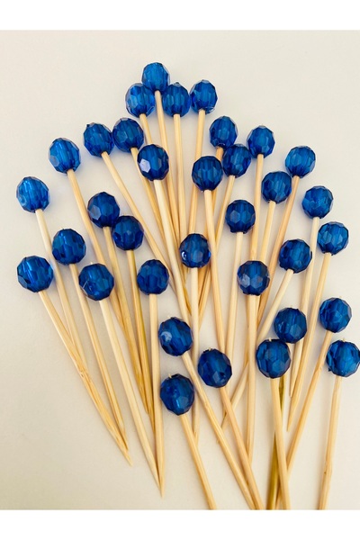 yağmur gökçe رقم: 26 - 50 قطعة من المسواك المزخرفة المزخرفة بالخرز لحفلات الخطوبة وأعياد الميلاد وحفلات كب كيك مولود