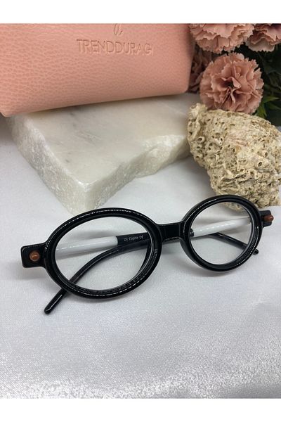 Di Caprio Hary Retro Handles Two Colors Transparent Glass Women's Sunglasses