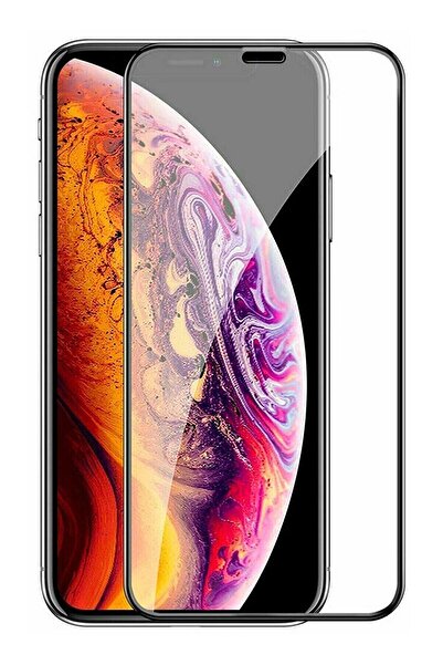 TechnoZone Iphone Xs Max Uyumlu Tam Kaplayan Çerçeveli Kırılmaz Temperli Ekra...