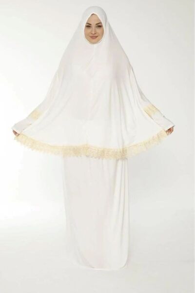 ZAHRANUR HİJAB Δαντέλα Hajj Umrah και Ρούχα Προσευχής