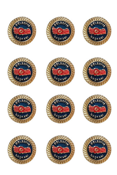 Mayor Metal Collar Badge 1 Pack of 12