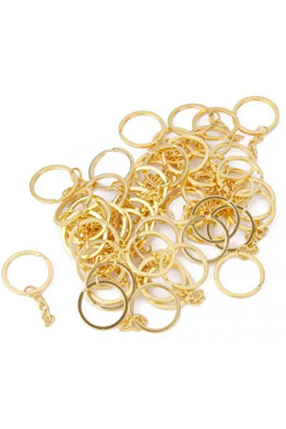 uniquehobby 50 قطعة من سلسلة المفاتيح الذهبية الصفراء