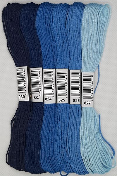 ALMİŞ 6 Pieces Muline Cross 8 Meters 6 Layers Different Colors Cross Stitch Embroidery Rococo Thread 939 827