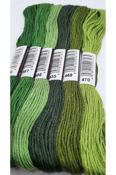ALMİŞ 6 Pieces Muline Cross 8 Meters 6 Layers Different Colors Cross Stitch Embroidery Rococo Thread 986 470