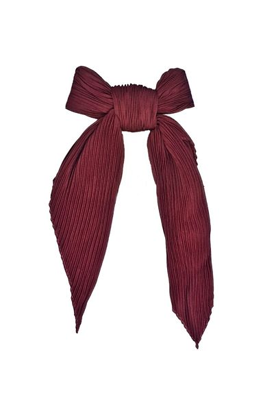 Boldy Eșarfă plisată pentru femei Eșarfă de culoare uni Eșarfă nostalgică Eșarfă simplă vintage Eșarfă Burgundy