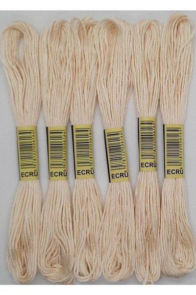 ALMİŞ 6 Pieces Single Color Etamine Cross Stitch Bracelet Brazilian Embroidery Thread-ecru