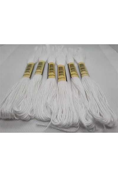 ALMİŞ 6 Pieces Single Color Etamine Cross Stitch Bracelet Brazilian Embroidery Thread-white