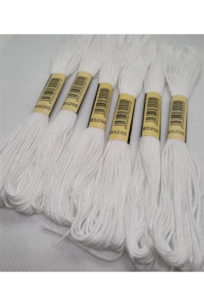 ALMİŞ 6 τμχ Μονόχρωμο Βραχιόλι Ατεμίνης Σταυροβελονιάς Βραζιλίας Κέντημα Σπάνιο-λευκό