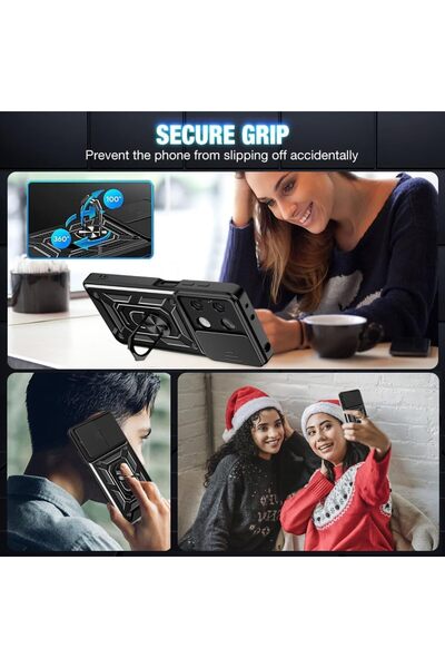 m.tk moveteck Poco X6 Pro 5g Kılıf Darbeye Dayanıklı Tam Koruyucu Kamera Korumalı Sürgülü Zırh Tank Armor Kapak