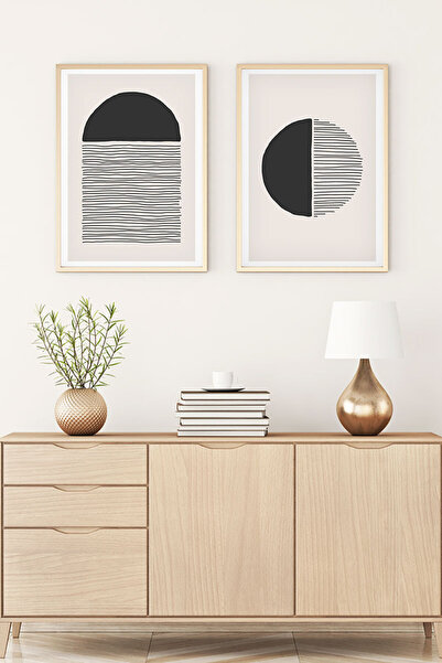 huhuli Set de pictură modernă cu ramă din lemn huhu143