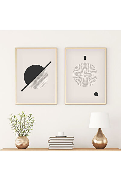 huhuli طقم لوحات حديثة بإطار خشبي huhu85