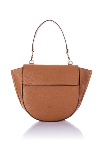 Getcho Lampus Women's Tan Half Moon Model Cross Strap Women's Hand and Shoulder Bag Pu Leather Zipper Design